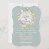 Elegant Wreath Silvery Sage Boho Floral Wedding Kaart (Voorkant)