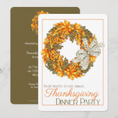 Elegant Wreath Thanksgiving Dinner Party nodigt 16 Kaart (Voorkant / Achterkant)