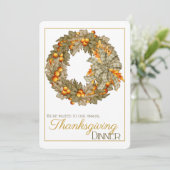 Elegant Wreath Thanksgiving nodigt uit 13 Kaart (Staand voorkant)