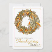 Elegant Wreath Thanksgiving nodigt uit 13 Kaart (Voorkant)