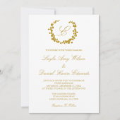 Elegant Wreath Wedding Invitation Kaart (Voorkant)