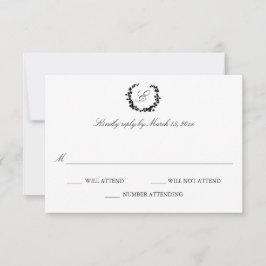 Elegant Wreath Wedding RSVP Kaartje