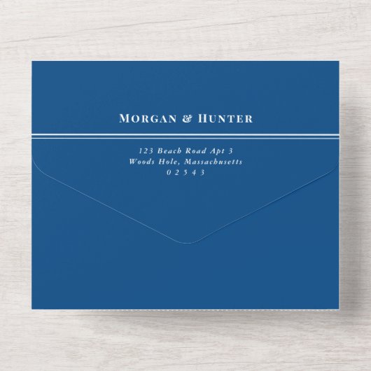 Elegant Wychmere Beach Club Bruiloft All In One Uitnodiging (Achterkant)