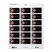 Elegant Xmas Bruiloft Label Jewels Rood Zwart Wit (Full Sheet)