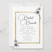 Elegant Xmas Rozen Gold Kerstmis Bridal Brunch Kaart (Voorkant)
