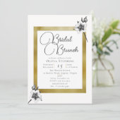Elegant Xmas Rozen Gold Kerstmis Bridal Brunch Kaart (Staand voorkant)