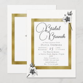 Elegant Xmas Rozen Gold Kerstmis Bridal Brunch Kaart