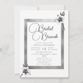 Elegant Xmas Rozen Silver Kerstbridal Brunch Kaart (Voorkant)