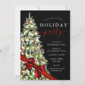 Elegant Xmas Tree Bow Corporate Holiday Party  Kaart (Voorkant)