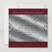 Elegant Xmas Wedding Photo Template juwelen rood Kaart (Achterkant)