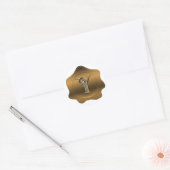 Elegant Y Monogram Bronze Wax Seal Kijk Sticker (Envelop)