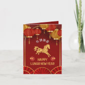 Elegant Year of the Horse Lunar New Year 2026 Feestdagen Kaart (Voorkant)