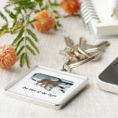 Elegant Year of the Tiger Winter Photo Sleutelhanger (Zijkant)