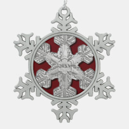 Elegant Year Pewter Real Snowflake Framed Ornamed Tin Sneeuwvlok Ornament