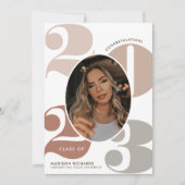 Elegant Year Photo Graduparty Kaart (Voorkant)