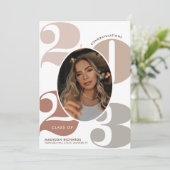 Elegant Year Photo Graduparty Kaart (Staand voorkant)