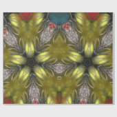 Elegant YeGold Silver Kaleidoscoop kerstster Cadeaupapier (Vlak)