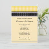 Elegant Yellow and Black Invitation Kaart (Staand voorkant)