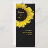 Elegant Yellow and Black Sunflower Wedding Kaart (Achterkant)