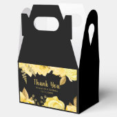 Elegant Yellow and Gold Flowers Birthday Party Bedankdoosjes (Geopend)
