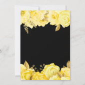 Elegant Yellow and Gold Flowers Birthday Party Kaart (Achterkant)