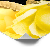 Elegant Yellow and Gold Flowers Birthday Party Poster (Hoek)