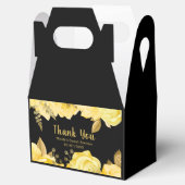 Elegant Yellow and Gold Flowers Sweet Sixteen Bedankdoosjes (Geopend)