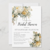 Elegant Yellow and Ivory Floral Bridal Shower | Kaart (Voorkant)