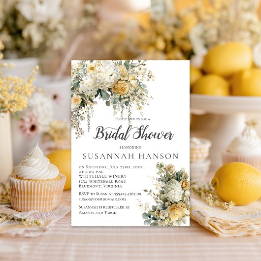 Elegant Yellow and Ivory Floral Bridal Shower | Kaart