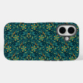 Elegant Yellow and Teal Floral Pattern Design Case-Mate iPhone Case (Achterkant (horizontaal))