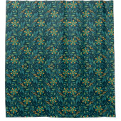 Elegant Yellow and Teal Floral Pattern Design Douchegordijn (Voorkant)