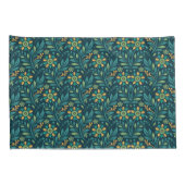 Elegant Yellow and Teal Floral Pattern Design Kussensloop (Achterkant-Rechts)