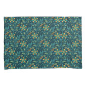 Elegant Yellow and Teal Floral Pattern Design Kussensloop (Voorkant-Rechts)