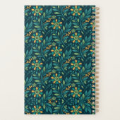 Elegant Yellow and Teal Floral Pattern Design Planner (Achterkant)