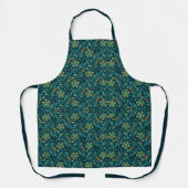 Elegant Yellow and Teal Floral Pattern Design Schort (Voorkant)
