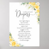 Elegant Yellow Baby Shower Poster (Voorkant)