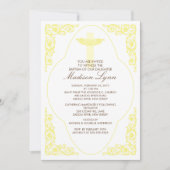 Elegant Yellow Baptism Invitation Kaart (Voorkant)
