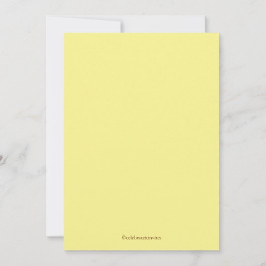 Elegant Yellow Baptism Invitation Kaart (Achterkant)
