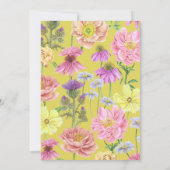 Elegant Yellow Bee en Wildflower Baby shower Kaart (Achterkant)