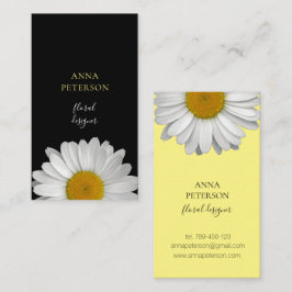 Elegant Yellow Black Daisy Flower Visitekaartje