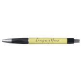 Elegant Yellow Black Script Text Company Naam Pen (Voorkant)