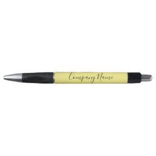 Elegant Yellow Black Script Text Company Naam Pen
