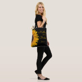 Elegant Yellow Black Sunflower Moeder van de bruid Tote Bag (Op model)
