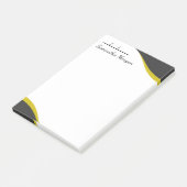 Elegant yellow & black waves customizable post-it® notes (Schuin)