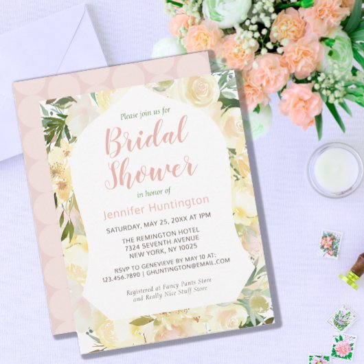 Elegant Yellow Boho Bridal Shower Invitation Kaart