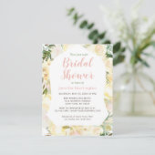 Elegant Yellow Boho Bridal Shower Invitation Kaart (Staand voorkant)