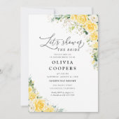 Elegant Yellow Bridal Shower Invitation Kaart (Voorkant)