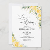 Elegant Yellow Bridal Shower Invitation Kaart (Voorkant)