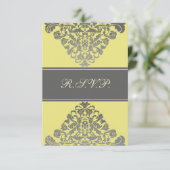 elegant "yellow bruiloft RSVP Standard 3.5 x 5 (Staand voorkant)