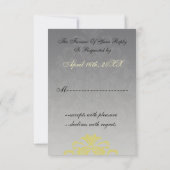 elegant "yellow bruiloft RSVP Standard 3.5 x 5 (Achterkant)